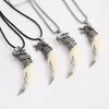 Pendanthalsband Hip-Hop Dragon Wing Wolf Teeth Halsband Male Rock Retro Multi Style Decoration Bankett smycken presentfestival