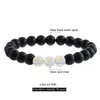 JLN Matt Onyx Tiger Eye Howlite Bracelet Genuine Energy Power Beads Stone Black Matte Agate Stretch Bead Couple Bracelets For Men Women Jewelry