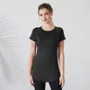 T-shirt da donna Camicie da donna Maniche corte T-shirt sportive Camicia da corsa sottile traspirante Quick Dry Palestra Fitness Top Cover Fianchi Camicetta Donna J2305