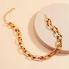 Choker Flashbuy Vintage Leoparard Actryl Chain Ожерелья для женской девочки Клавиля