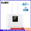 라우터 kuwfi 라우터 4G LTE 150MBPS 4G SIM WIFI 라우터 모뎀 2PCS 외부 안테나 WAN/LAN 포트 SIM 카드 슬롯 부가