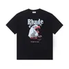 Modemärke Rhude Los Angeles Limited Signature Eagle Print Summer Casual Unisex Loose Short Sleeve T-shirt