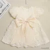 Girl's Dresses Girls Party Wear Cute Infant Christening Gowns Children's Princess Dresses For Toddler Evening Dress with Big