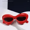 Sunglasses Y2K Vintage Cat Eye Women For Men Fashion Design Funny Lip Sun Glasses Trend Punk Big Frame Shades UV400