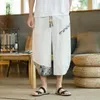 Pantaloni da uomo in cotone giapponese harem estivo in lino traspirante tagliato per pantaloni casual da uomo in vita elastica da fitness buoni P230529