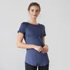 T-shirt da donna Camicie da donna Maniche corte T-shirt sportive Camicia da corsa sottile traspirante Quick Dry Palestra Fitness Top Cover Fianchi Camicetta Donna J2305