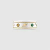 designer smycken armband halsbands ring vit keramisk ring med gyllene kantbi