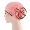 Sciarpe Cappello turbante in pizzo floreale da donna Berretto indiano Cappelli musulmani Retina per capelli Chemio Flower Bonnet Beanie Fashion Wrap islamico