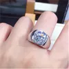 2021 Solitaire Male 5CT AAAAA Zircon Ring White Gold Filled Engagement Wedding Band Rings for Men Moissanite Party Jewelry