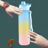 1000ml Gym Camping Trip Sports Straw Portable Fitness Bike Cup Power Leak Proof Water Bottle With Rope P230530