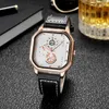 Montres-bracelets 2023 mode hommes montres d'affaires de luxe hommes sport militaire en cuir carré montre à Quartz pour cadeaux Relogio Masculino horloge