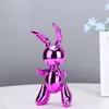 Decorative Objects Figurines Cute Balloon Rabbit Statue Resin Sculpture Animal Figures Home Decor Modern Nordic Accessories for Living Room 230530