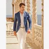 Herenpakken Casual Designer Zomer Wedding Heren Slim Fit Bridegom Tuxedos For Men 2 Pieces Bruidegoms Blazer Prom Business Jackets broek