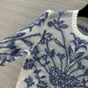 Maglioni da donna 2023 primavera estate designer donna stampa floreale scava fuori maglione lavorato a maglia pullover in cashmere di seta