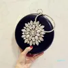Golden Diamond Clutch Evening Bags Chic Pearl Round Shoulder Bags For Women Luxury Handbags Wedding Party Clutch Purse