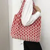 Borse da sera Anni '80 Moda Vintage Plaid all'uncinetto Borsa di medie dimensioni Estate Ins Coreano Retro lavorato a maglia Quadrato Elegante borsa a tracolla laterale