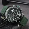 Relógio masculino de luxo superior quartzo endurance pro avenger cronógrafo 44mm relógios múltiplas cores borracha relógios de pulso de vidro