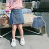 Skirts Children's denim shorts 2023 summer new elastic waist top girls' casual fashion short children's clothing P230529