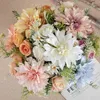 Decorative Flowers 1 Bouquet Faux Silk Flower No Watering Simulation Dahlia Fine Texture