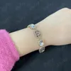 Pulseiras de grife de luxo letras de cristal para mulheres gemas vermelhas jóias amor