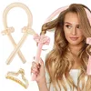 Party Favor No Heat Magic Lockenwickler 2 Stück Satin Scrunchie Heatless Curling Rod für langes Haar Verbesserte Magic Rollers A0608