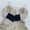 Robes décontractées femmes abricot évider imprimé en mousseline de soie Robe col en v sans manches lâche mode été Midi dos nu Vintage Robe Robe