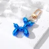 Fashion Bright Color Ballon Dog keychains Pendant Creative Cartoon Plastic Resin Animal Alliy Bag Car Keychain Jewelry Gift In Bulk