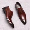 Luxus italienische formale Schuhe Herren Oxford echtes Leder Brogue Mode Flügelspitze schwarz Schnürung Hochzeit Büro Kleid Schuh für Männer