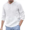 T-shirt da uomo Felpa con cappuccio da uomo casual Cotone Lino Manica lunga T-shirt streetwear di colore base allentata T-shirt da uomo Taglie forti