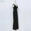 Casual Dresses Fyion Runway Fashion Women Summer Dress Sleeveless V-Neck Flower Print Silk A-Line Long Party Holiday