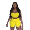 Women Tracksuits Two Piece Sets Designer 2023 New Fitness Crop Tank Top And High Waist Jogging Short Pants Sexy Solid Color Shorts Suits Casual Sportwear