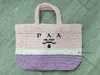 Lafite Grass Beach Bags Women Straw Handbag Purse Classic Fashion Embroidery Letter High Quality Hand Woven Totes Straw Shopping Vacation Summer Travel Bag 2419