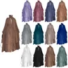 Etnisk klädmodes sömmar muslimsk klänning kvinnor tre-lagers chiffong elegant abaya ramadan cardigan hijab marocain klänning robe 230529