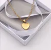 Fashion Designer G Letter Pendant Necklaces 18K Gold Plated Geometric Necklace Heart Collarbone Chain Choker Women Wedding Party Jewerlry Accessories