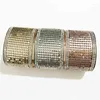 Bangle Gold/Rhodium/Rose Gold Color Rhinestone Open Cuff Wide Chainmail Inlaying Metal Bracelets & Bangles For Women Fashion Jewelry