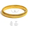 Bangle Greatera الفولاذ المقاوم للصدأ مرونة سلسلة أساور للنساء 18K الذهب مطلي سوار واسعة المجوهرات مقاومة للماء 2023