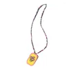 Choker målning Flower Pendant Necklace Temperament Fashion Jewelry Clavicle Chain Colorful Beaded Charm XXFB