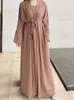 Ethnic Clothing 2 Piece Abaya Dress Set Morocco Muslim Abayas Women Kaftans Evening Dresses Women Dubai Turkey Long Dress Robe Femme Vestidos 230529