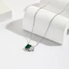 Подвесные ожерелья 18 тыс. Золото покрыто изумрудным хрустальным цирконом ожерелье сердца для женщин заклинает зеленый атфранинг