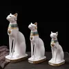 Dekorativa objekt Figurer Vintage Sculpture Egyptian Cat Statue Goddess Bastet Statuette Cat God Figur Figur Living Room Office Desk Decoration Home Decor 230530