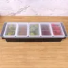 Storage Bottles Box Ice Serving Tray Waterproof Seasoning Case Bar Utensils Convenient Fruit Container Kitchen Supplies 5 Grids