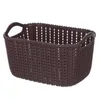 Panier 1pc creux Portable panier de rangement cuisine bureau à domicile empilé articles divers tenus dans la main sculpté en rotin plastique organisateur conteneur