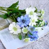 Decorative Flowers Cornflower Branch With Green Leaves Silk Artificial For Home Wedding Decorations Flores Chrysanthemum Christmas Decor