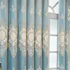 Curtain Luxury Double Layer Blackout With Sheer European Embroidered Window Drape For Bedroom Noise Reducing Girls Kids 1 Panel