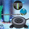 Tillbehör Aquarium Accessorie Multicolored LED Aquarium Air Stone Disk Round Fish Tank Bubbler med Auto Color Changing LED -ljus