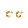 French Vintage C-shaped Spring Half Ring Earrings For Women Personality Hollow Out Wrapped Fashion Charm Jewelry Accessories