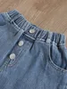 Completi di abbigliamento Completi per neonate Completi per bambini Sling Fold Gilet tridimensionale Top Wash Water Mill Lana Pantaloncini di jeans Completi da ragazza