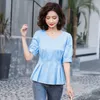 Women's T Shirts Women's Clothes Spring And Summer Mid-Sleeve T-Shirt Fashion Stylish White Shirt Belly Covering Short Waist Slimming