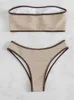 2023 New Tube Top Rib Vita alta perizoma Set Costumi da bagno bikini estivi da donna P230530