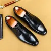 Luxe hommes oxford chaussures hommes chaussures habillées en cuir italien noir marron haute qualité bout pointu à lacets mariage bureau chaussures formelles